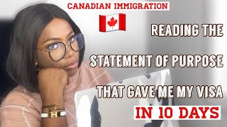 Step by Step Process on how to write a Perfect Statement of Purpose SOP for Canadian🇨🇦 study Visa