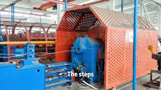 Real footage of a cage-type stranding machine in operation