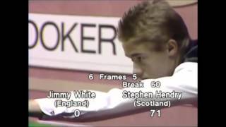 Stephen Hendry (very young) super quick century break under 6 Minutes!!!