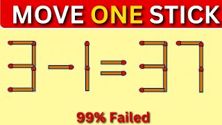 🧠 This Looks EASY But 99% FAIL! Move 1 Stick to Fix the Equation! 🔢😱