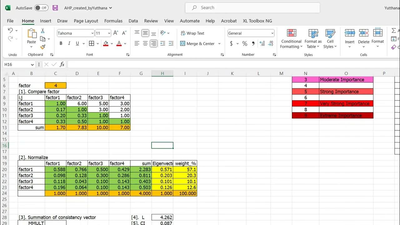 AHP Priority Calculator by Excel YouTube