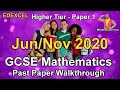 GCSE Maths EDEXCEL June 2020 Paper 1 Higher Tier Walkthrough (19 May 2020) [listed as November 2020]