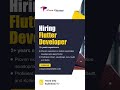 HIRING FOR FLUTTER DEVELOPER #jobs2023 #job #flutterdeveloper #fluttertutorialforbeginners #IT#cad