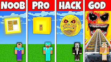 Minecraft Battle: NOOB vs PRO vs HACKER vs GOD SUN BASE HOUSE BUILD CHALLENGE in Minecraft