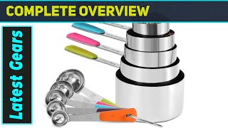 Stainless Steel Measuring Cups and Spoons Set 10-Piece – Best Cooking and Baking Tool