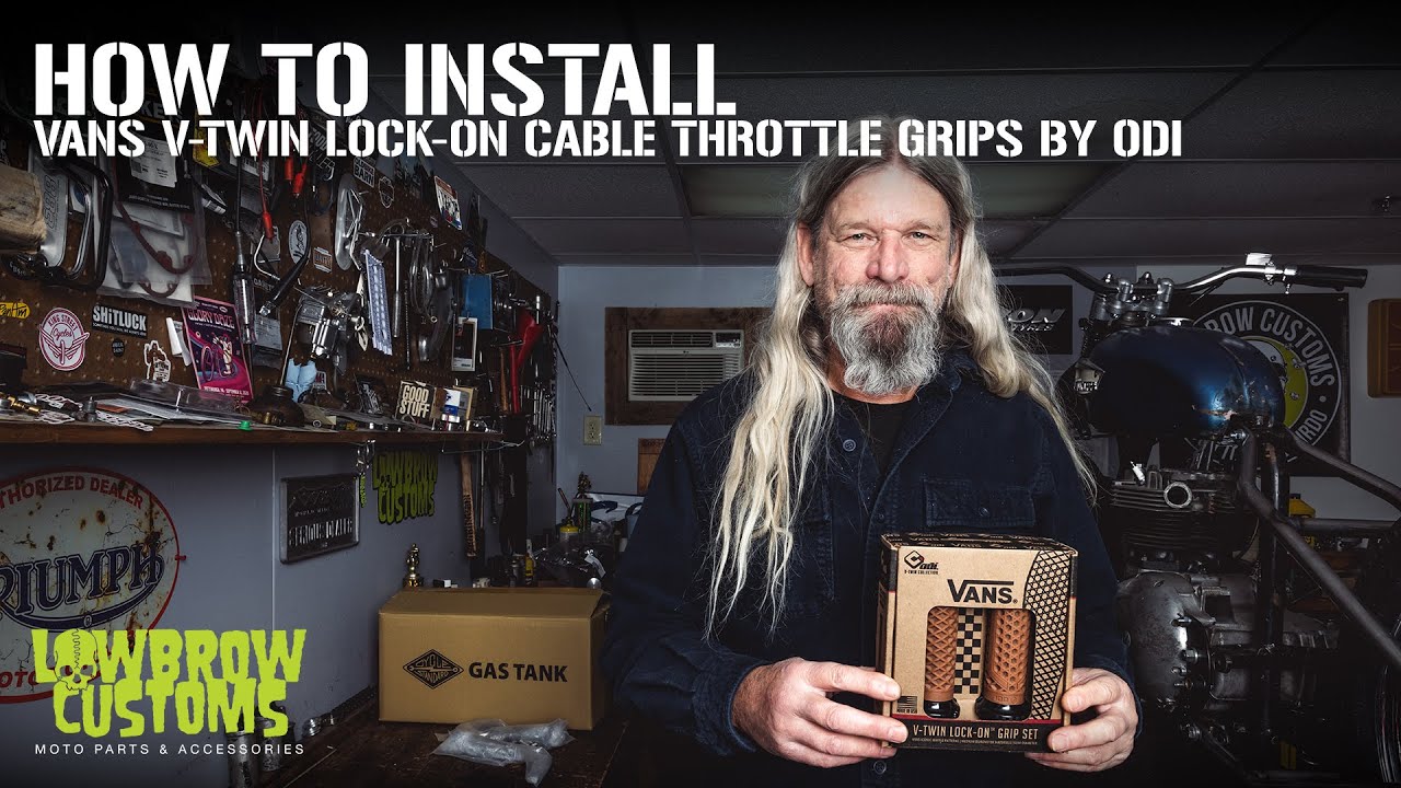 ODI Vans V-Twin Lock-On Cable Throttle Grips by ODI - Dark Red/Red