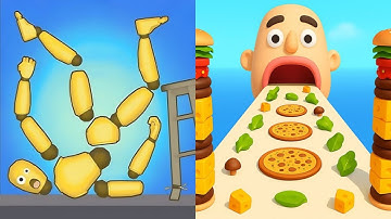 Kick & Break The Ragdoll Games vs Sandwich Runner All Levels Gameplay Android, iOS