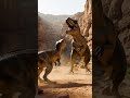 hunting in the rocky gorge #t-rex vs. Dinosaurs#Shorts#DinosaurWorld