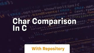 char comparison in c