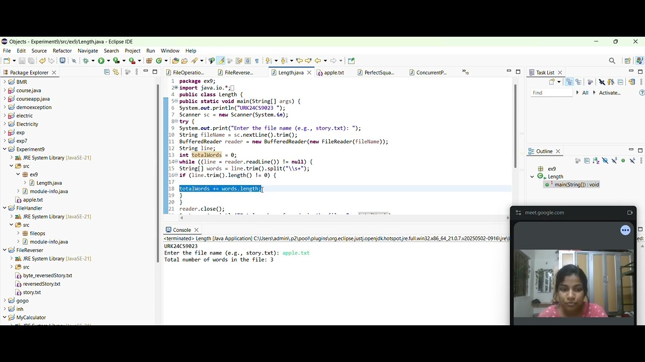 Length of words in Java| File handling |Object Oriented Programming ...
