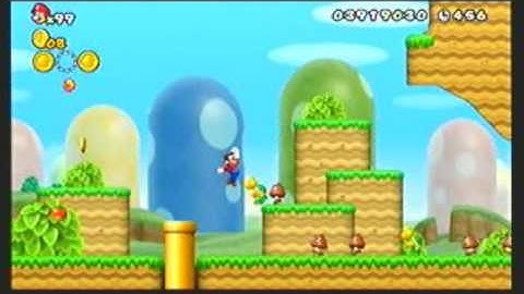 New Super Mario Bros. Wii - Fast playthrough of world 1
