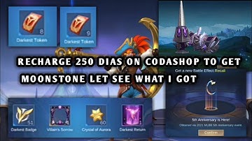 Recharge 250 dias on codashop To get Moonstone But Look what i got!! | fOuRsT4R MLBB