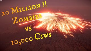 [4K]  20 Million Zombies!! vs 10,000 CIWS Phalanx  CPU KILLER! [UEBS 2]