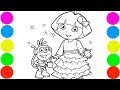 Dora and Monkey Boots Coloring Book For Kids Art Colors with Colored Markers