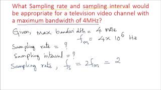 Calculating Sampling Rate and Interval for a given Maximum Bandwidth