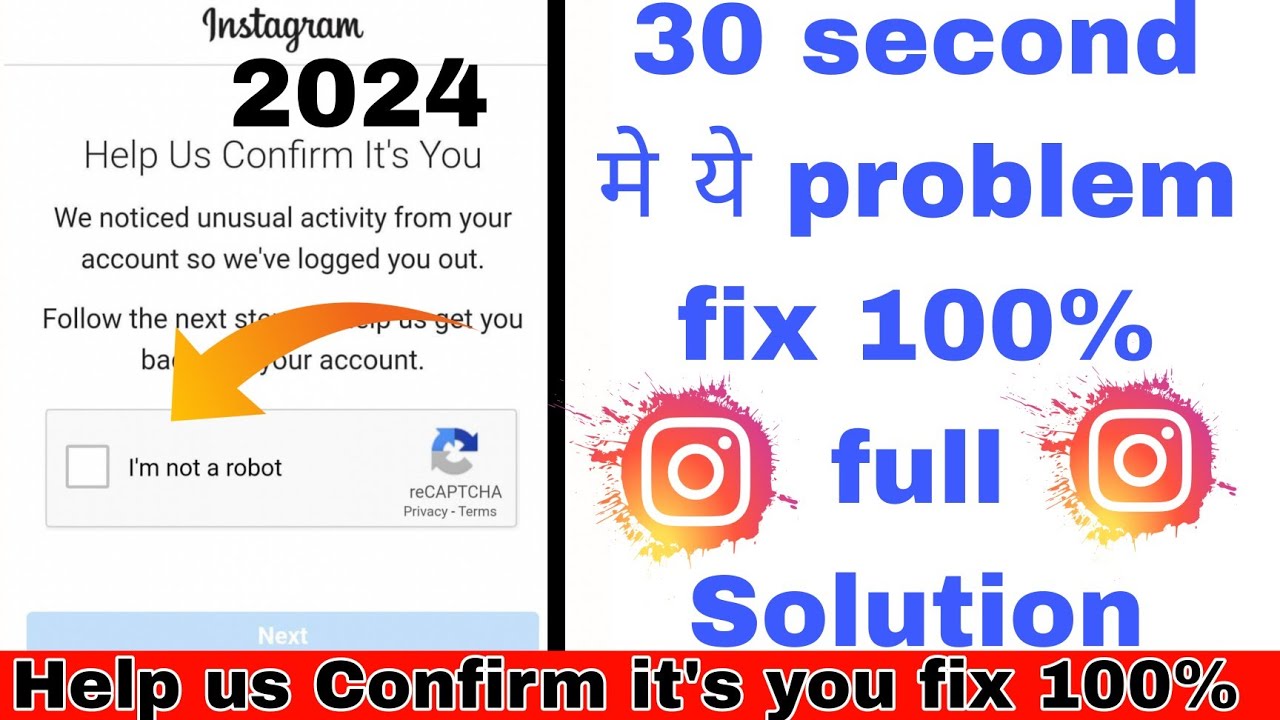 Confirm it's You to Login instagram We noticed unusual activity from
