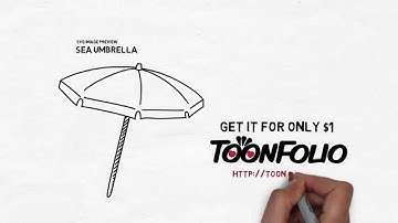 Sea Umbrella SVG Image For Whiteboard Animation