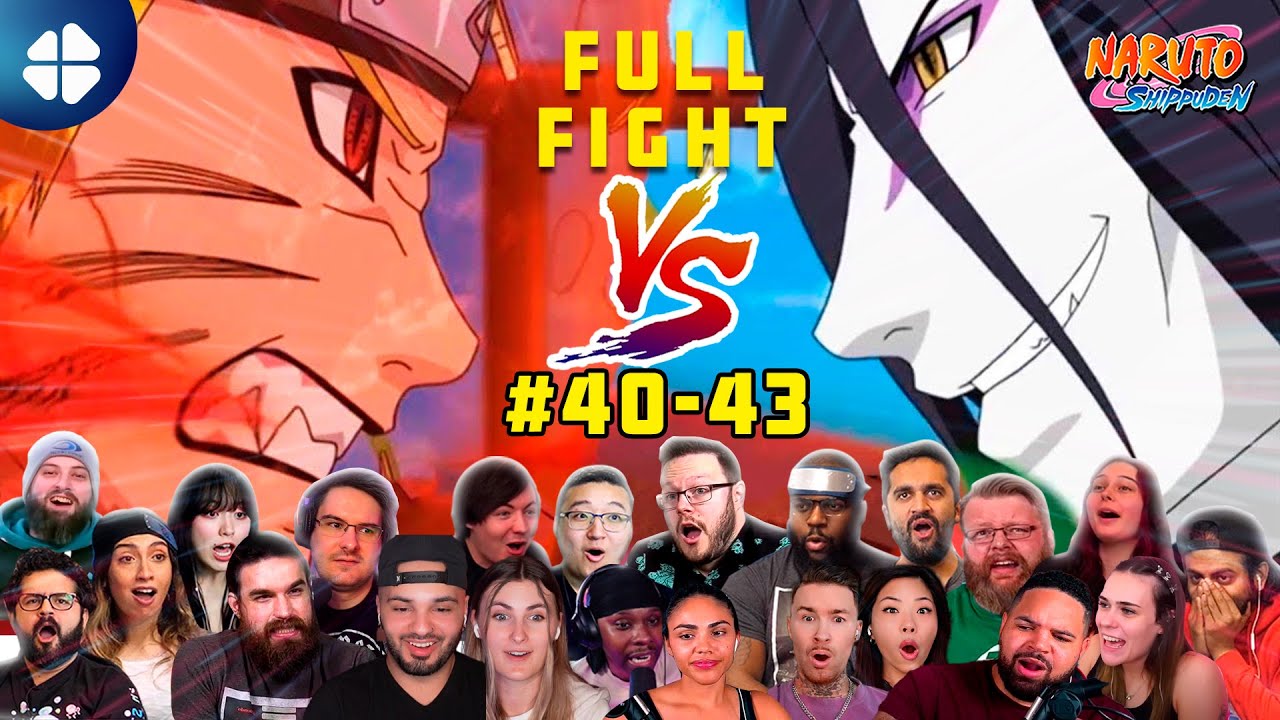 Naruto vs Orochimaru Full Fight - Shippuden Episode 40-43 MEGA Reaction Mashup | ナルト 疾風伝] [海外の反応]