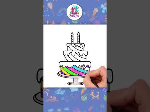رسم كعكة عيد ميلاد سهلة تلوين للأطفال رسم كيفية رسم جليتر