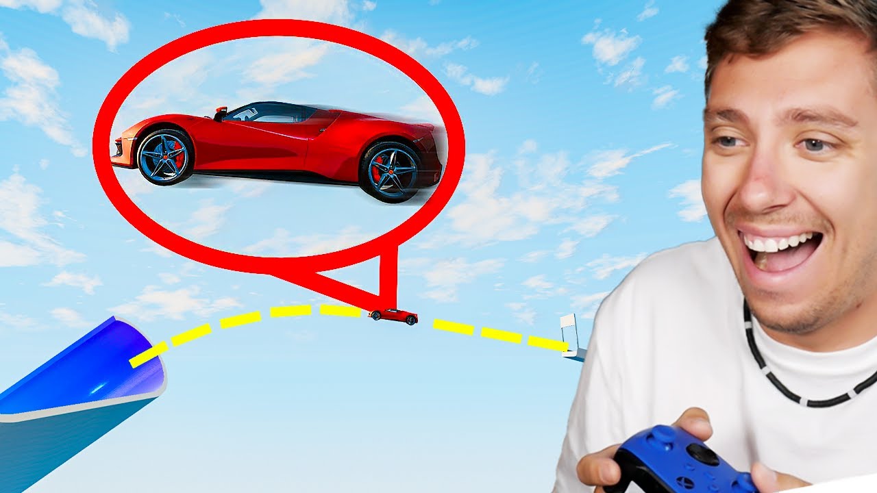 Jumping Cars off MEGA Ramp in beamNG (who will go furthest)