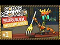 KILLER ROBOTS! - Scrap Mechanic Survival #1 (Multiplayer Gameplay)