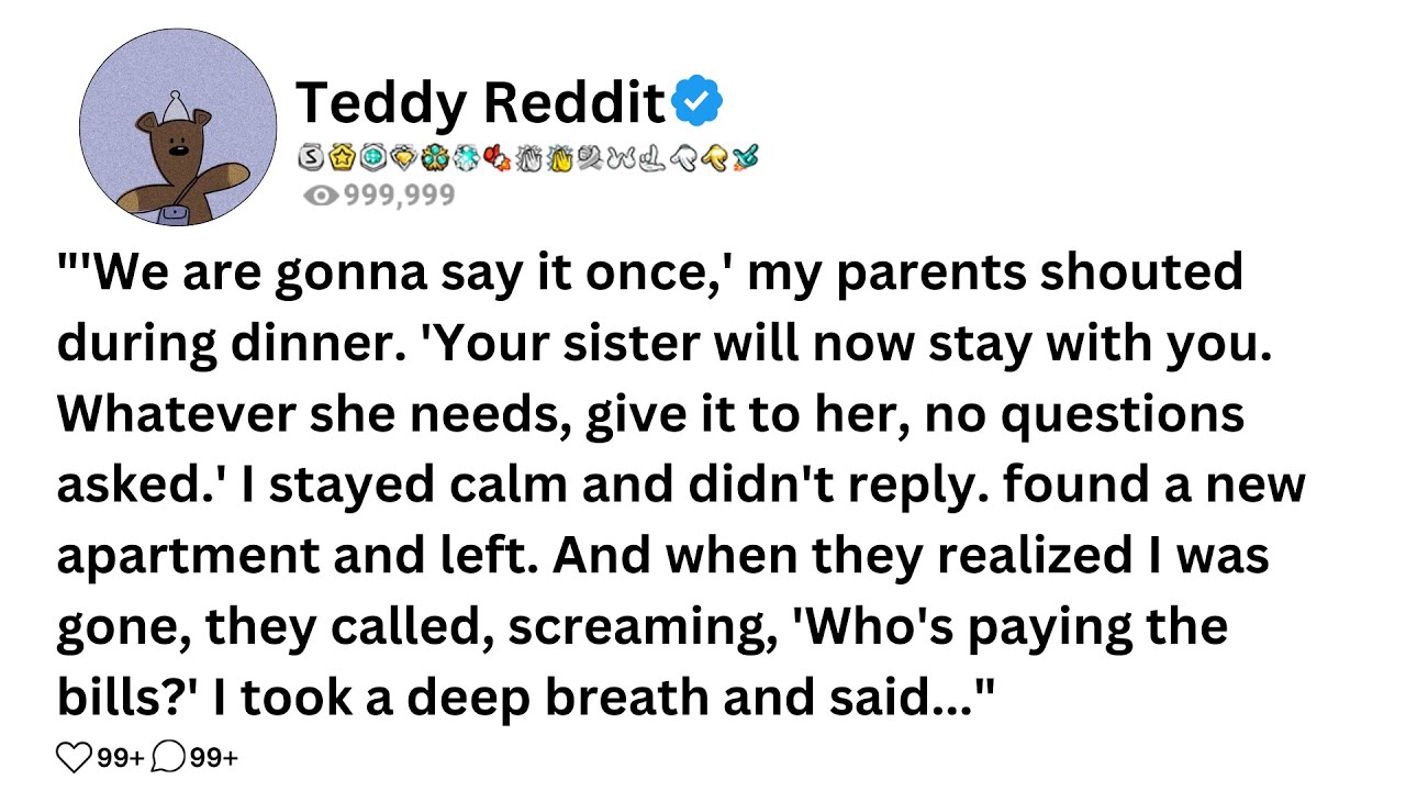 «Мы скажем это один раз», — кричали мои родители во время ужина. «Теперь твоя сестра останется с ...