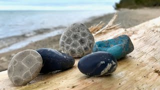 North Beach at Leland—Petoskey Stones and Leland Blue