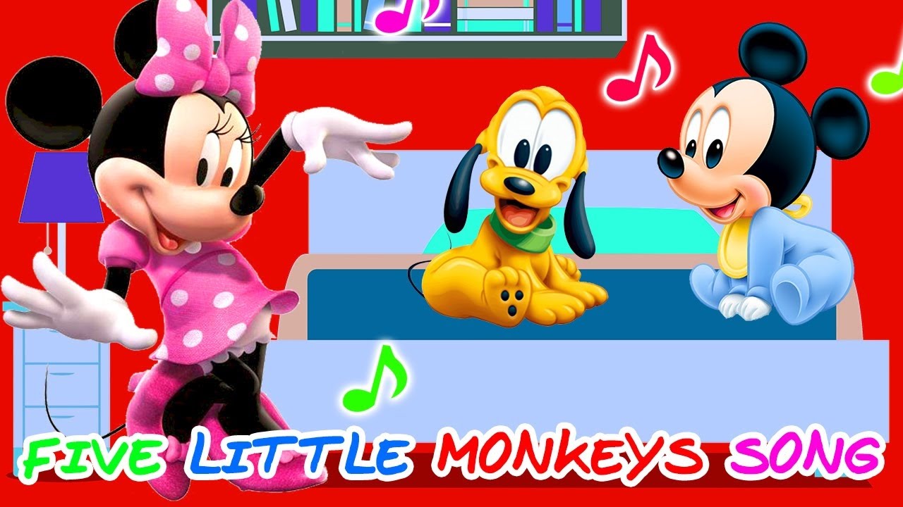 Five Little Mickey Mouse Clubhouse Baby Friends Jumping on the Bed - YouTube