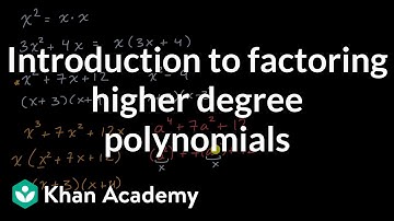 Introduction to factoring higher degree polynomials | Algebra 2 | Khan Academy