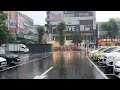 Korea rain walk in downtown relaxing sound for sleep study meditation white noise asmr