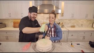 julien acting like jenna's child in the kitchen