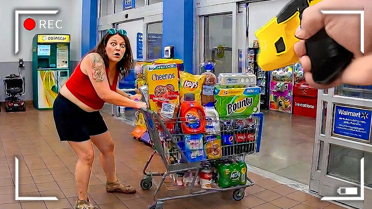 Cops Surprise Stop Shoplifting Woman With an ENTIRE Cart Full - YouTube