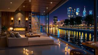 Calm Riverside Night 🌃 Soft Jazz Piano Music & Cozy Apartment Ambience for Work & Relax screenshot 5
