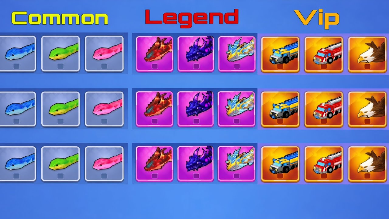 😱 COMMON vs LEGEND vs VIP Snake Skins! 🐍 Snake Clash.io ULTIMATE COMPARISON🐍🔥