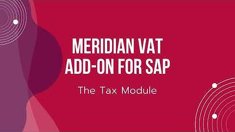 Tax code module   demo video