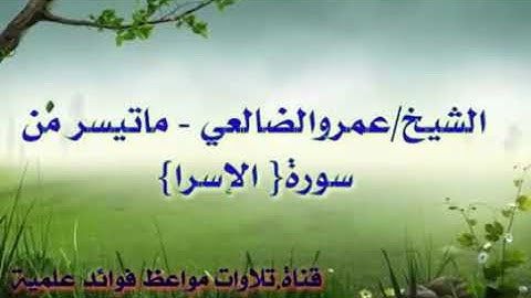 تلاوه مباركه الشيخ /عمرو الضالعي وفقه الله