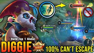 100% Can't Escape!! Diggie Super Annoying Hero!! - Build Top 1 Global Diggie ~ MLBB
