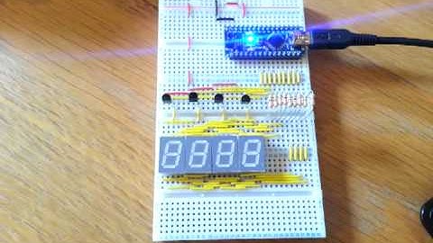 Charlieplexed 4 digit 7 segment display, Arduino