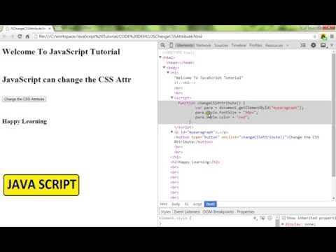 TAMIL JAVASCRIPT HOW TO CHANGE CSS ATTRIBUTE DEMO