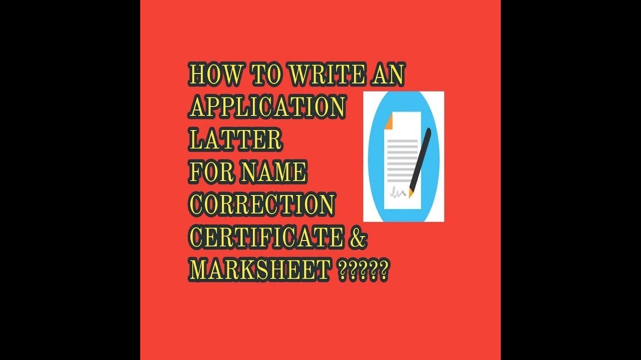 how to write application letter for name correction