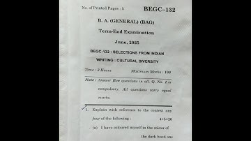 Ignou BAM/BAG June 2025 BEGC 132 TEE exam paper in English || #exam #ignou_question_paper #ignou