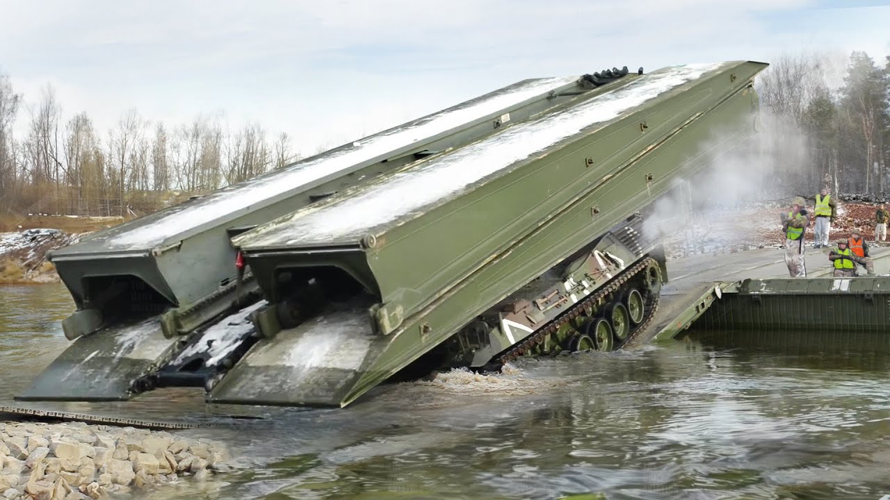 Powerful German Bridge Tank Crosses Deep River During Crazy Ground  Operations - YouTube