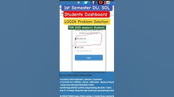 DU, SOL New Admission LOGIN Problem Solution FOR 2025 session