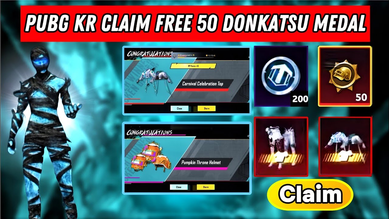 Claim Free donkatsu medal Pubg kr new Crate opening 🔥