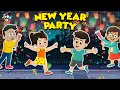 NEW YEAR PARTY | Welcome 2024 | Animated Stories | English Cartoon | Moral Stories | PunToon Kids