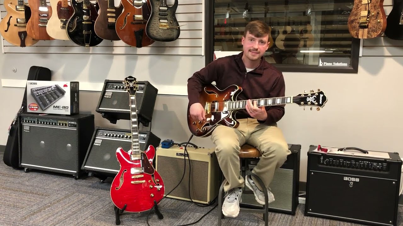 Ibanez AS93FM Semi-Hollow Body Tone Demo and Highlights at Piano