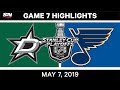 NHL Highlights | Stars vs. Blues, Game 7 – May 7, 2019