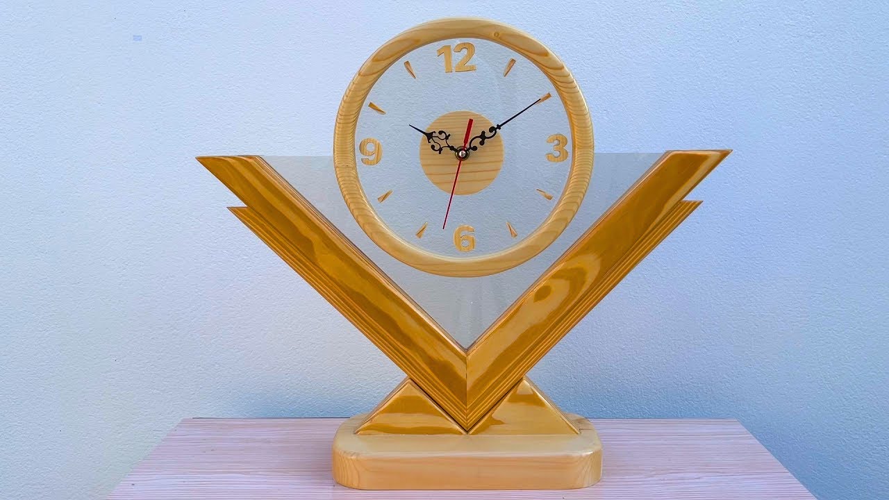 Perfect Design For Wooden Desk Clock. Great Combination Of Wood And