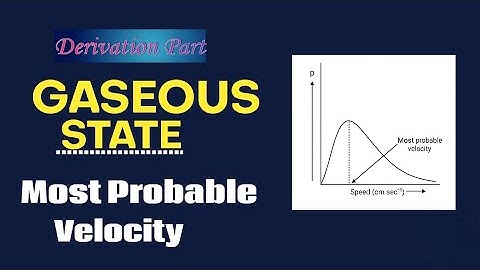 Derivation of MOST PROBABLE VELOCITY - Gaseous State 