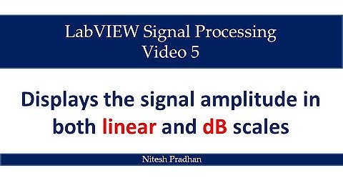 Video 5 Displays the signal amplitude in both linear and dB scales (Signal Processing)